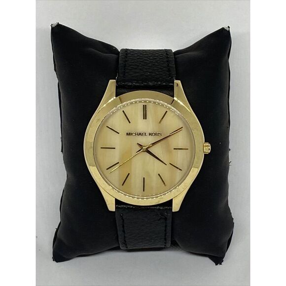 Michael Kors Runway MK4285 Women's Black Leather Analog Dial Quartz Watch JK573 - Picture 3 of 12